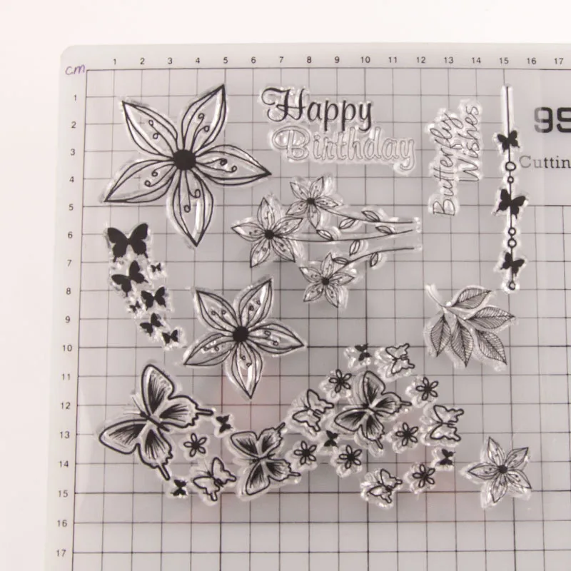 butterfly-flower-stamp-set-2 Butterfly Flower Stamp Set - detail view | clear stamp