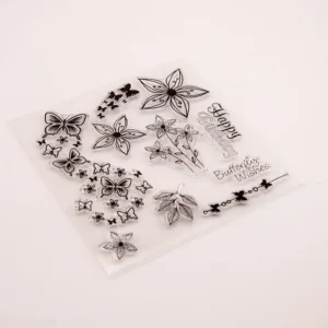 Butterfly Flower Stamp Set Butterfly Flower Stamp Set - size chart | clear stamp