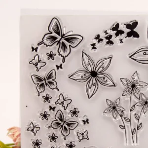 Butterfly Flower Stamp Set Butterfly Flower Stamp Set - lifestyle photo | clear stamp