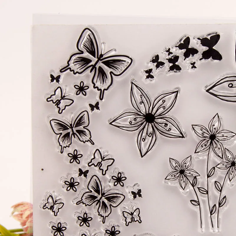 butterfly-flower-stamp-set-4 Butterfly Flower Stamp Set - lifestyle photo | clear stamp