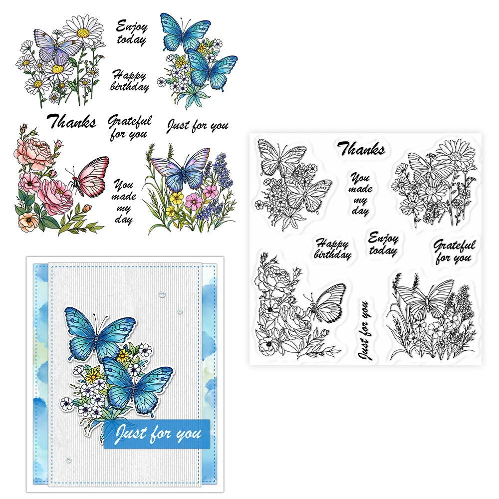 Butterfly Flowers Clear Stamps 01 Butterfly Flowers Clear Stamps 01
