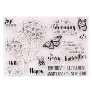 Butterfly Flowers Stamp Set - packaging photo | clear stamp