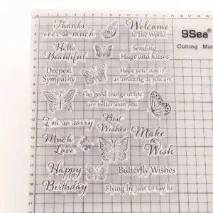 Butterfly Letters Stamp Set - detail view | clear stamp