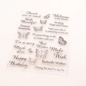 Butterfly Letters Stamp Set - lifestyle photo | clear stamp