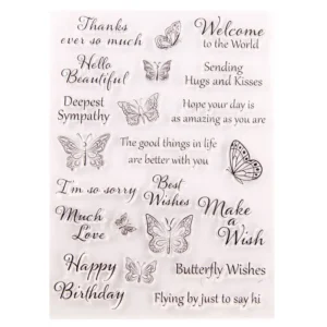 Butterfly Letters Stamp Set - packaging photo | clear stamp