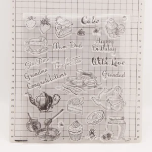 Cake Dessert Tea Time Stamp Set - size chart | clear stamp