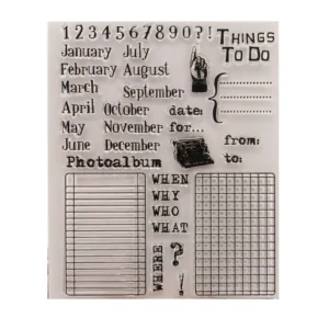 Calendar Date Stamp Set - detail view | clear stamp