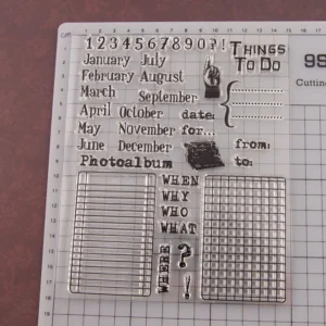 Calendar Date Stamp Set - size chart | clear stamp