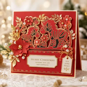 Sumflying Zebra in Flowers Metal Cutting Dies Card Zebra Red