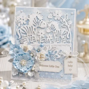 Sumflying Zebra in Flowers Metal Cutting Dies Card Zebra V2 Blue