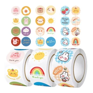Cartoon Bear Round Label Tape