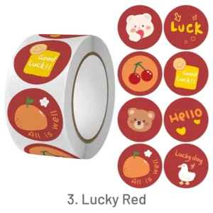Cartoon Bear Round Label Tape