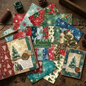 Sumflying Cedar Pattern 24PCS Scrapbook Paper & Cardstock