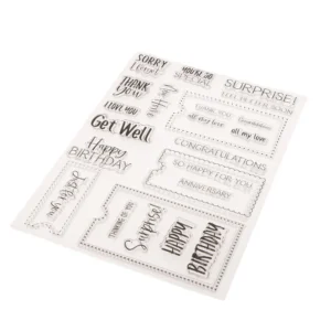 Celebrate Phrase Stamp Set - packaging photo | clear stamp