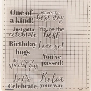 Celebration Letters Clear Stamp Set - size chart | clear stamp