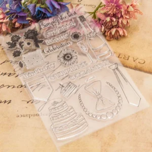 Champagne Cake Occasion Clear Stamp Set - lifestyle photo | clear stamp