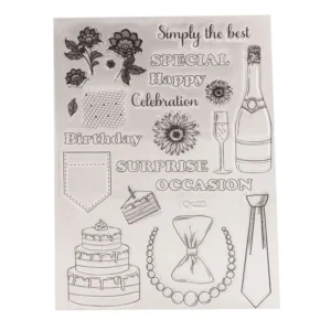 Champagne Cake Occasion Clear Stamp Set - packaging photo | clear stamp