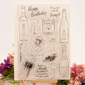 Champagne Party Stamp Set - main product photo | clear stamp