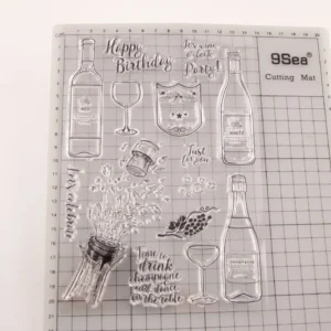 Champagne Party Stamp Set - detail view | clear stamp