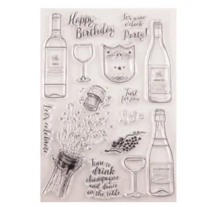 Champagne Party Stamp Set - packaging photo | clear stamp