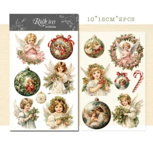 Christmas Angel Rub On Transfer Stickers - 2 Sheets Pack