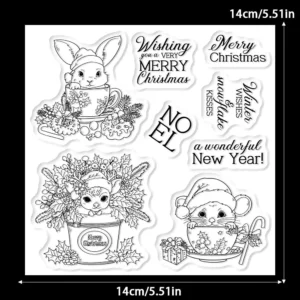 Christmas Animal Mugs Clear Stamps 02