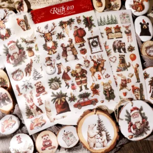 Christmas Animal Rub On Transfer Stickers - 3 Sheets Pack