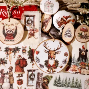 Christmas Animal Rub On Transfer Stickers - 3 Sheets Pack