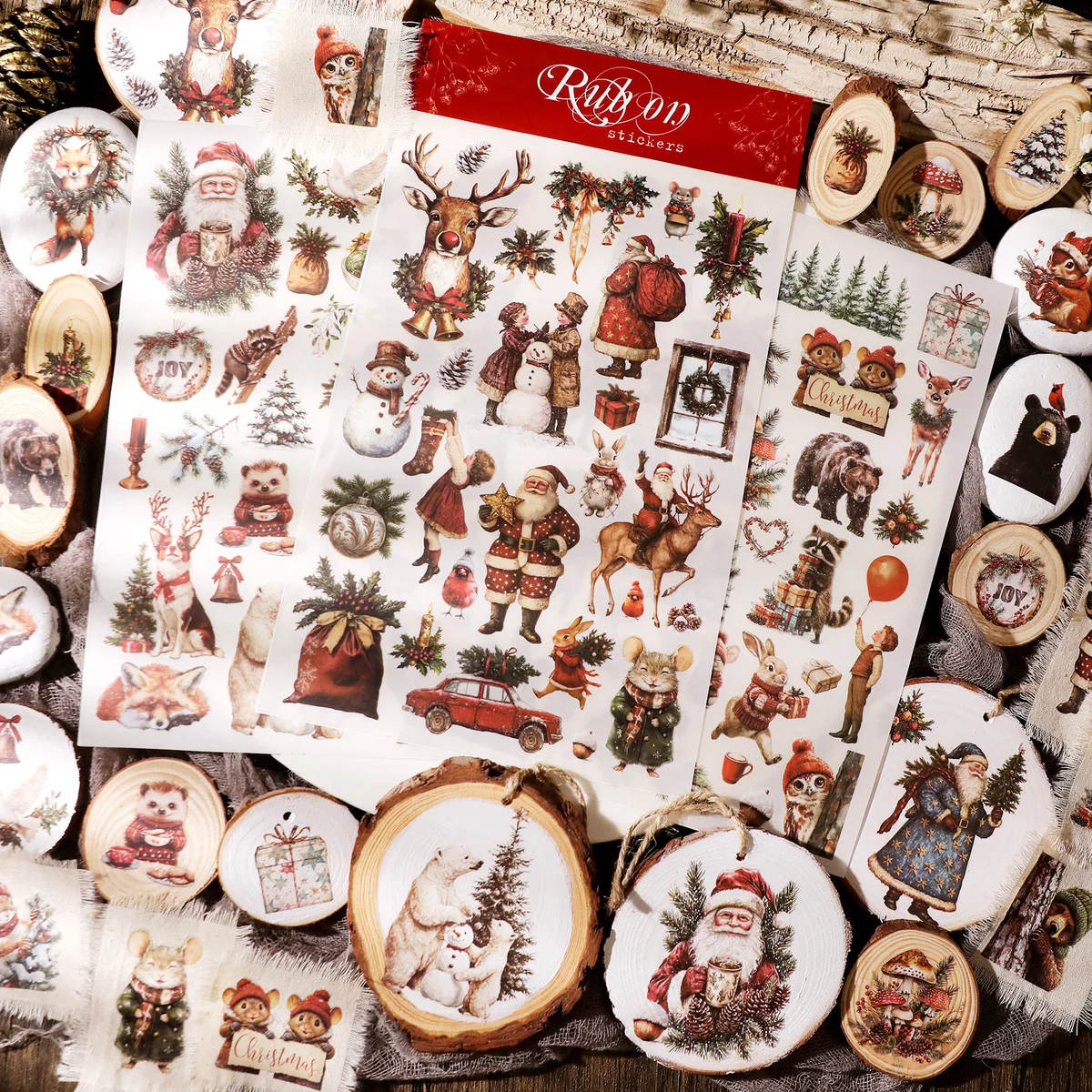 Christmas Animal Rub On Transfer Stickers - 3 Sheets Pack - detail image 3