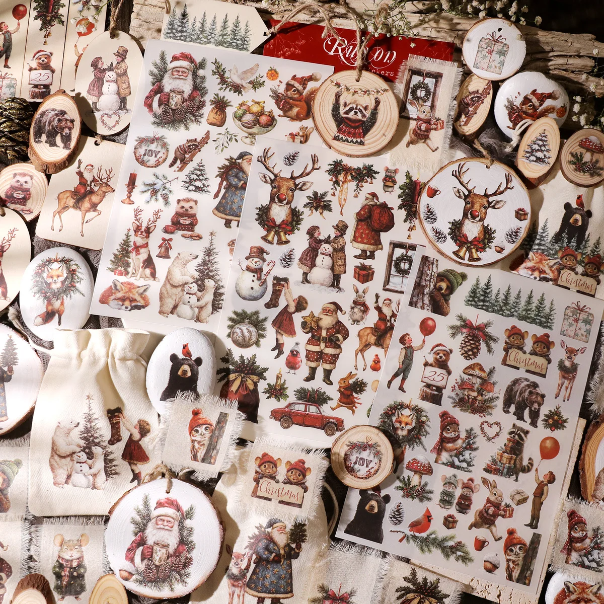 Christmas Animal Rub On Transfer Stickers - 3 Sheets Pack - detail image 5