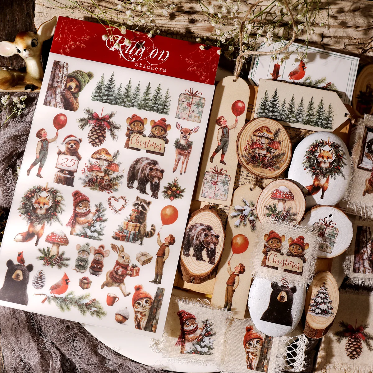 Christmas Animal Rub On Transfer Stickers - 3 Sheets Pack - detail image 12