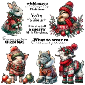 Christmas Animals Clear Stamps 2 00