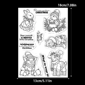 Sumflying Christmas Animals Deer Bear Clear Stamps Christmas Animals Clear Stamps 2 02