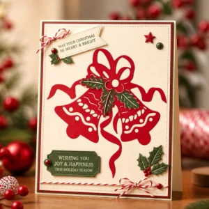 Christmas Bells Card Red Bells