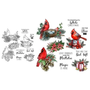 Sumflying Christmas Bird Cardinal Clear Stamps Christmas Bird Clear Stamps 04