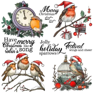 Christmas Bird On Branch Clear Stamps 00