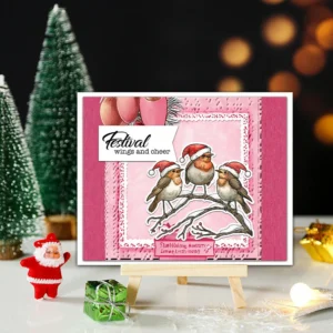 Christmas Bird On Branch Clear Stamps 01