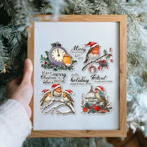 Christmas Bird On Branch Clear Stamps 05