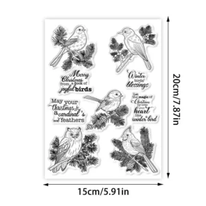 Sumflying Christmas Birds Cardinal Berries Clear Stamps Christmas Birds Clear Stamps 2 02