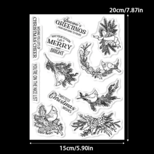 Sumflying Christmas Birds Snowflake Branch Clear Stamps Christmas Birds Clear Stamps 3 02