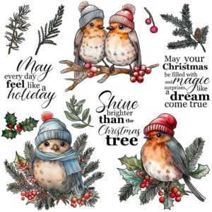 Christmas Birds Clear Stamps 4 00