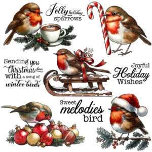 Christmas Birds Clear Stamps 5 00