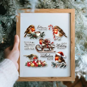 Sumflying Christmas Birds Holly Berries Clear Stamps Christmas Birds Clear Stamps 5 05