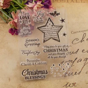 Christmas Blessing Stamp Set - size chart | clear stamp