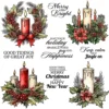 Christmas Candle Pine Leaves Clear Stamps 00