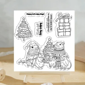 Sumflying Christmas Capybara Santa Hat Clear Stamps Christmas Capybara Clear Stamps 06