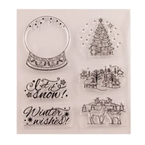 Christmas Crystal Ball Stamp Set - detail view | clear stamp