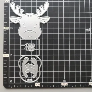 Sumflying Christmas Deer Box metal cutting die - detail view