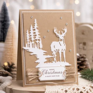 Christmas Deer Trees Metal Cutting Dies Christmas Deer Card Kraft 01