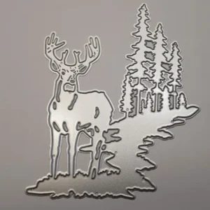 Sumflying Christmas Deer Trees metal cutting die - detail view